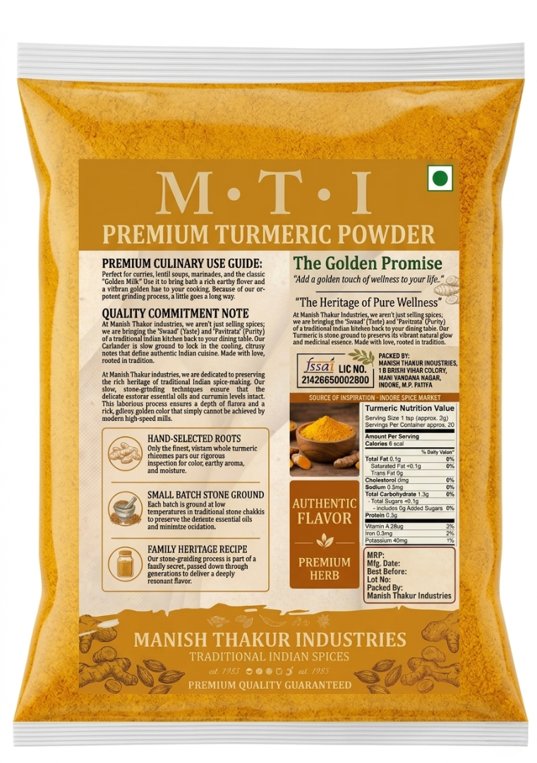 MTI Premium Turmeric Powder, Stone Ground, no preservatives , no artificaial colourings